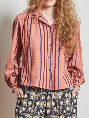 Rujuta Sheth Bedford Blouse in Rose Chex
